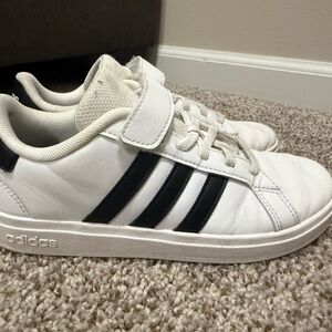 Adidas Kids White and Navy Sneakers
